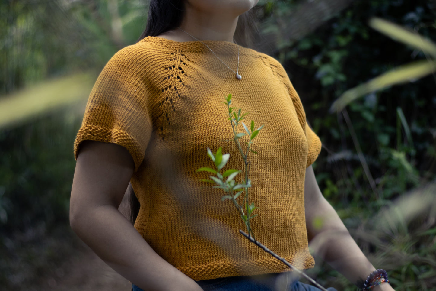 Polera margarita lino